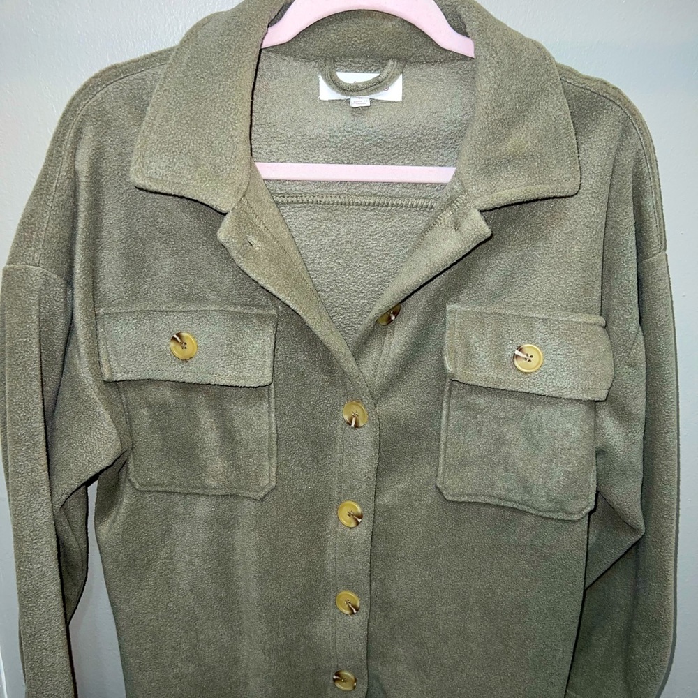 Fuzzy Green Shacket